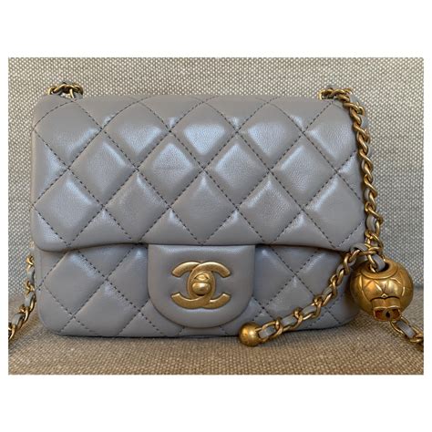 chanel light grey|gray Chanel bag.